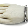 Pulsera Elegante 03.116.0047.3.09 Acero Inoxidable, Diseño de Llave Griega, Pulido, Dos Tonos (Thickness, 9 Inches Length)