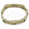 Pulsera Solida 03.116.0049.09 Acero Inoxidable, Diseño de Cruz, Pulido, Tono Plateado (Thickness, 9 Inches Length)