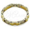 Pulsera Solida 03.116.0054.09 Acero Inoxidable, Pulido, Dos Tonos (Thickness, 9 Inches Length)