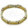 Pulsera Solida 03.116.0056.09 Acero Inoxidable, Pulido, Dos Tonos (Thickness, 9 Inches Length)