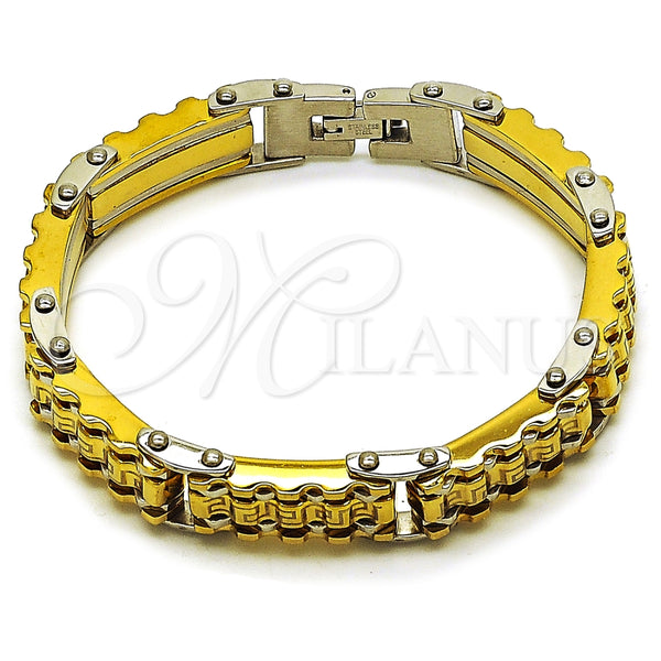 Pulsera Solida 03.116.0057.09 Acero Inoxidable, Pulido, Dos Tonos (Thickness, 9 Inches Length)