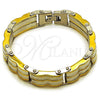 Pulsera Solida 03.116.0058.09 Acero Inoxidable, Pulido, Dos Tonos (Thickness, 22 Inches Length)