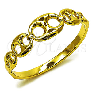 Aro Individual 07.116.0004.1.05 Acero Inoxidable, Diseño de Puff Mariner, Pulido, Tono Dorado (18 MM Thickness, Size 5 (2.50 Diameter))