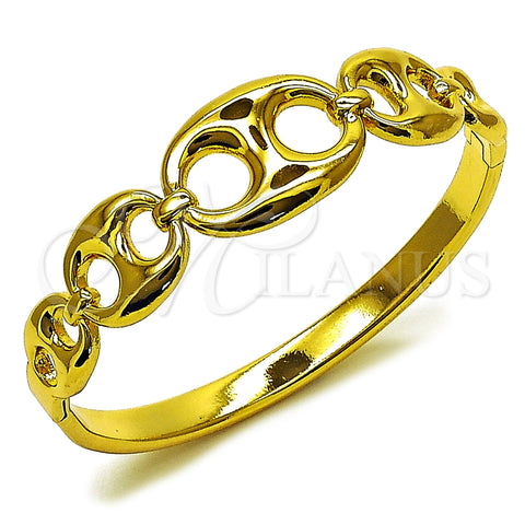 Aro Individual 07.116.0004.1.05 Acero Inoxidable, Diseño de Puff Mariner, Pulido, Tono Dorado (18 MM Thickness, Size 5 (2.50 Diameter))