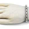 Pulsera Elegante 03.115.0019.09 Acero Inoxidable, Diseño de Llave Griega y Box, Pulido, Tono Plateado (Thickness, 9 Inches Length)