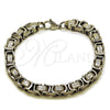 Pulsera Elegante 03.115.0019.09 Acero Inoxidable, Diseño de Llave Griega y Box, Pulido, Tono Plateado (Thickness, 9 Inches Length)