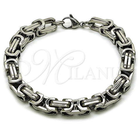 Pulsera Elegante 03.116.0030.2.09 Acero Inoxidable, Pulido, Tono Plateado (Thickness, 9 Inches Length)