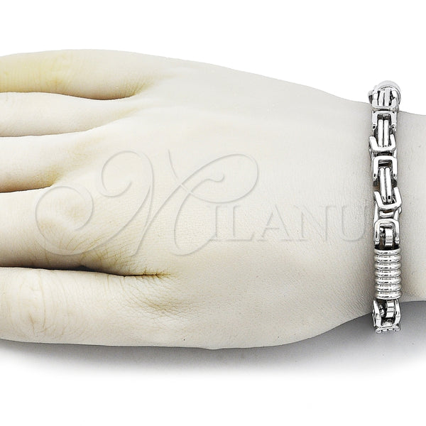 Pulsera Elegante 03.115.0020.09 Acero Inoxidable, Pulido, Tono Plateado (Thickness, 9 Inches Length)