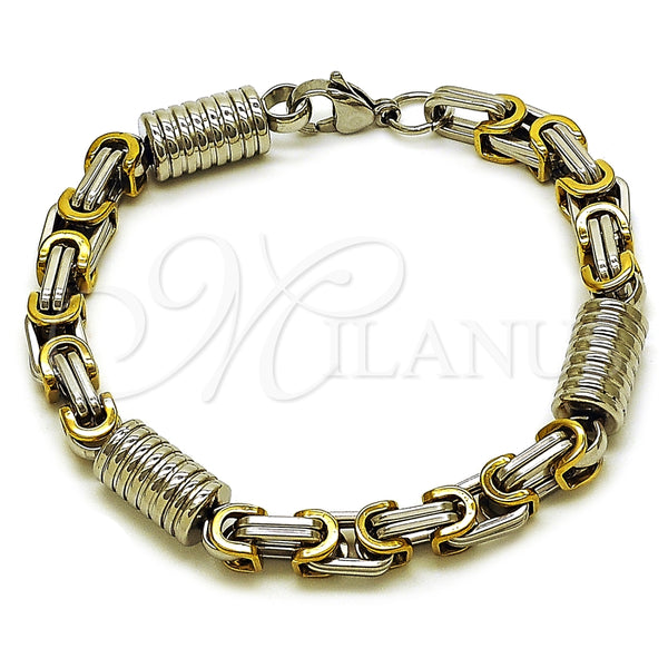 Pulsera Elegante 03.115.0020.1.09 Acero Inoxidable, Pulido, Dos Tonos (Thickness, 9 Inches Length)