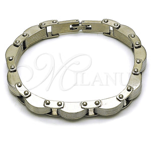 Pulsera Solida 03.115.0023.09 Acero Inoxidable, Pulido, Tono Plateado (Thickness, 9 Inches Length)