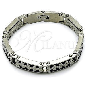 Pulsera Solida 03.115.0024.09 Acero Inoxidable, Pulido, Tono Plateado (14 MM Thickness, 9 Inches Length)