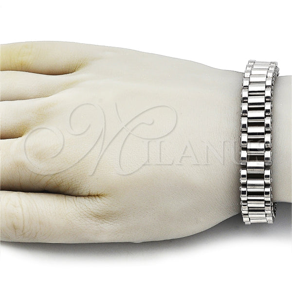 Pulsera Elegante 03.115.0026.09 Acero Inoxidable, Pulido, Tono Plateado (14 MM Thickness, 9 Inches Length)