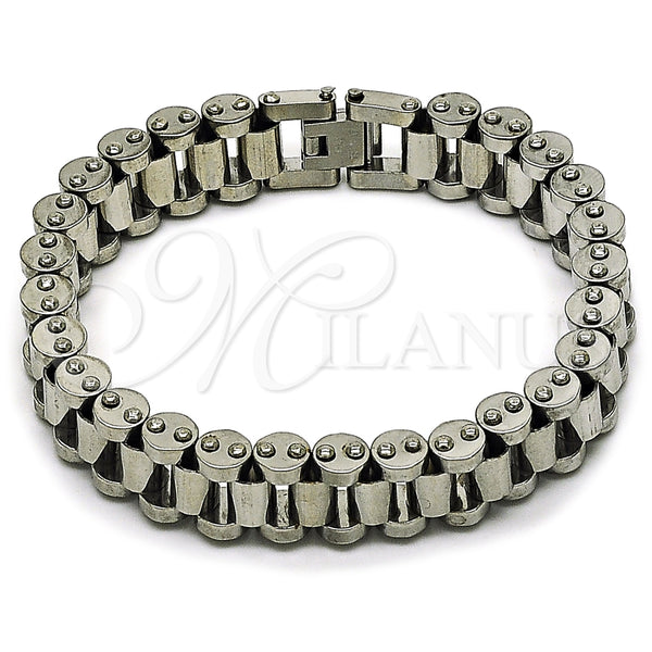 Pulsera Elegante 03.115.0026.09 Acero Inoxidable, Pulido, Tono Plateado (14 MM Thickness, 9 Inches Length)