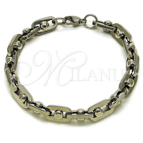 Pulsera Elegante 03.363.0002.09 Acero Inoxidable, Pulido, Tono Plateado (Thickness, 9 Inches Length)