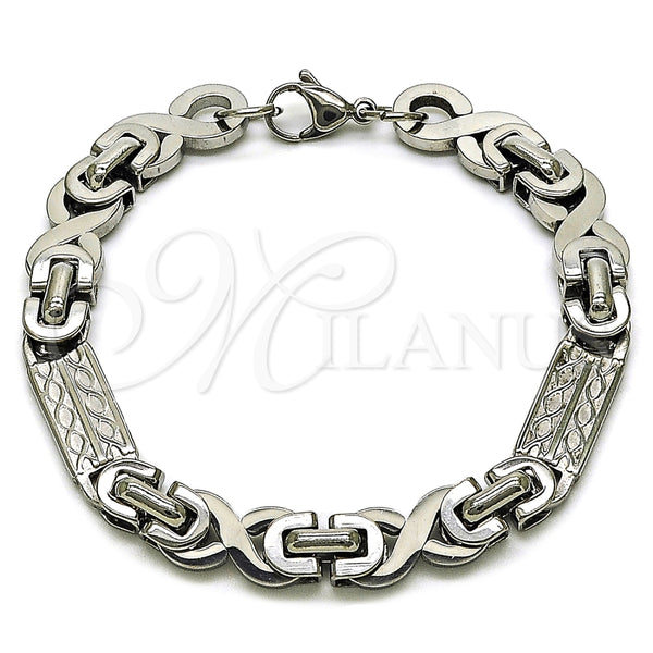 Pulsera Elegante 03.363.0003.09 Acero Inoxidable, Pulido, Tono Plateado (Thickness, 9 Inches Length)