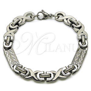 Pulsera Elegante 03.363.0003.09 Acero Inoxidable, Pulido, Tono Plateado (Thickness, 9 Inches Length)