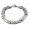 Pulsera Elegante 03.363.0004.09 Acero Inoxidable, Pulido, Tono Plateado (11 MM Thickness, 9 Inches Length)