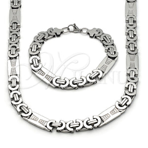Collar y Pulsera 06.363.0065.24 Acero Inoxidable, Pulido, Tono Plateado