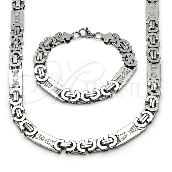 Collar y Pulsera 06.363.0065.24 Acero Inoxidable, Pulido, Tono Plateado