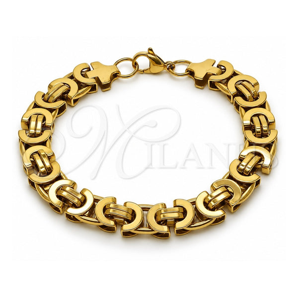 Pulsera Elegante 03.363.0006.1.09 Acero Inoxidable, Pulido, Tono Dorado (Grosor 10.8 MM, 9 Pulgadas de Largo)