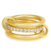 Anillo Multi Piedra 01.443.0006.07 Oro Laminado, con Blanca Zirconia Cubica, Pulido, Tono Dorado (Size 7)