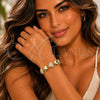 Pulsera Tennis 03.266.0065.08 Oro Laminado, Diseño de Corazón, con Blanca Zirconia Cubica, Pulido, Tono Dorado (Thickness, 8 Inches Length)