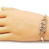 Pulsera Elegante 03.266.0069.07 Oro Laminado, Diseño de Corazón, con Blanca Zirconia Cubica, Pulido, Tono Dorado (Thickness, 8 Inches Length)
