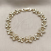 Pulsera Elegante 03.266.0072.08 Oro Laminado, Diseño de Mariposa, con Blanca Zirconia Cubica, Pulido, Tono Dorado (09 MM Thickness, 8 Inches Length)