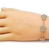 Pulsera Tennis 03.266.0074.07 Oro Laminado, Diseño de Mariposa, con Zirconia Cubica Blanca, Pulido, Dorado