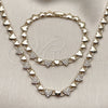 Collar y Pulsera 06.266.0005.18 Oro Laminado, Diseño de Corazón, con Blanca Micro Pave, Pulido, Tono Dorado