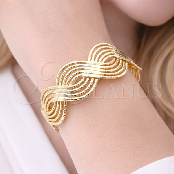 Aro Individual 07.331.0003 Oro Laminado, Diseño de Torcido, Diamantado, Tono Dorado (23 MM Thickness, One size fits all)
