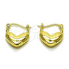 Argolla Pequeña 02.213.0917.16 Oro Laminado, Diseño de Corazón, Pulido, Tono Dorado