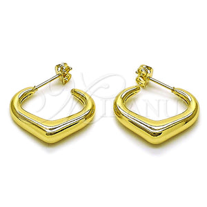 Argolla Pequeña 02.213.0919.25 Oro Laminado, Diseño de Corazón, Pulido, Tono Dorado