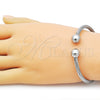 Aro Individual 07.138.0022.2 Acero Inoxidable, Diseño de Torcido y Bola, Pulido, Tono Plateado (04 MM Thickness, One size fits all)