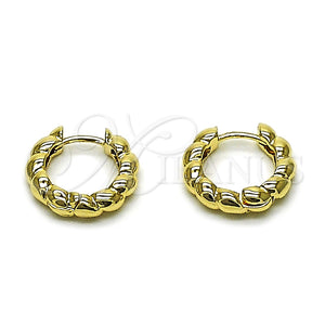 Argolla Huggie 02.195.0370.16 Oro Laminado, Diseño de Torcido, Pulido, Tono Dorado