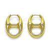 Argolla Huggie 02.195.0379.16 Oro Laminado, Diseño de Puff Mariner, Pulido, Tono Dorado