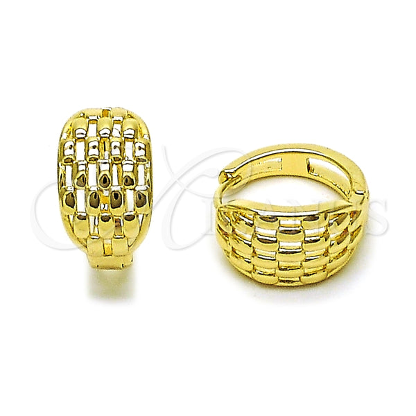 Argolla Huggie 02.195.0382.18 Oro Laminado, Pulido, Tono Dorado