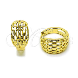 Argolla Huggie 02.195.0382.18 Oro Laminado, Pulido, Tono Dorado