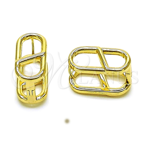 Argolla Huggie 02.195.0383.12 Oro Laminado, Diseño de Puff Mariner, Pulido, Tono Dorado