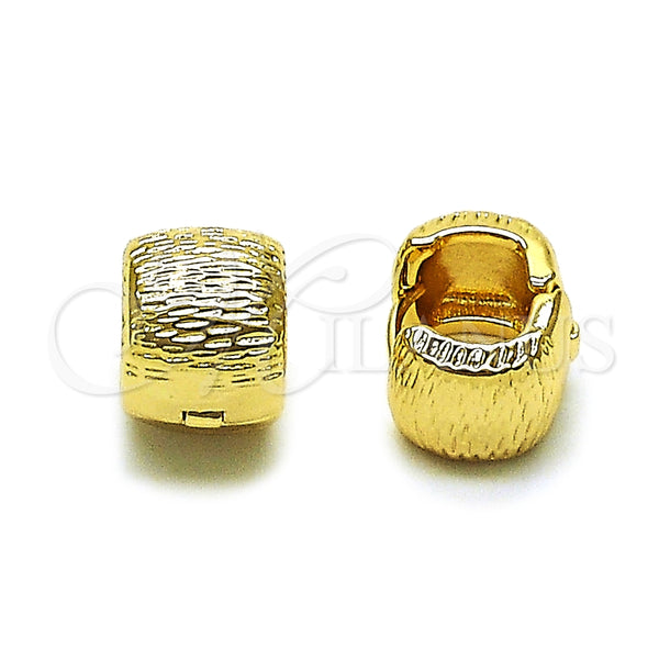 Argolla Huggie 02.195.0384.16 Oro Laminado, Diamantado, Tono Dorado