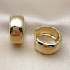 Argolla Huggie 02.195.0307.20 Oro Laminado, Pulido, Tono Dorado