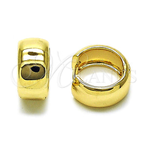 Argolla Huggie 02.195.0307.20 Oro Laminado, Pulido, Tono Dorado