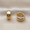 Argolla Huggie 02.195.0307.14 Oro Laminado, Pulido, Tono Dorado