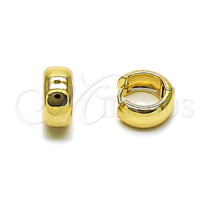 Argolla Huggie 02.195.0307.14 Oro Laminado, Pulido, Tono Dorado