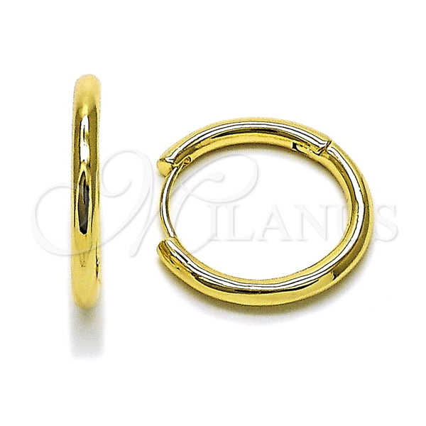 Argolla Huggie 02.195.0189.25 Oro Laminado, Pulido, Tono Dorado