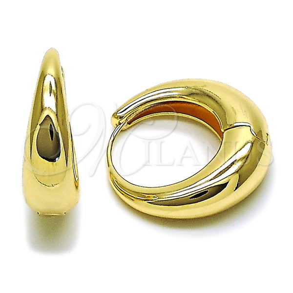 Argolla Huggie 02.195.0171.30 Oro Laminado, Pulido, Tono Dorado