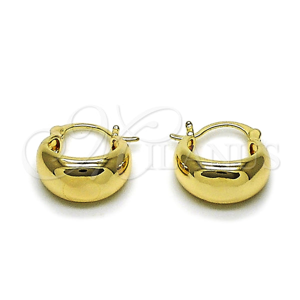 Argolla Pequeña 02.195.0198.16 Oro Laminado, Pulido, Tono Dorado