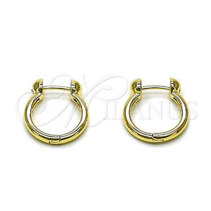 Argolla Huggie 02.195.0397.14 Oro Laminado, Diseño de Herradura, Pulido, Tono Dorado