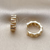 Argolla Huggie 02.195.0398.14 Oro Laminado, Diamantado, Tono Dorado