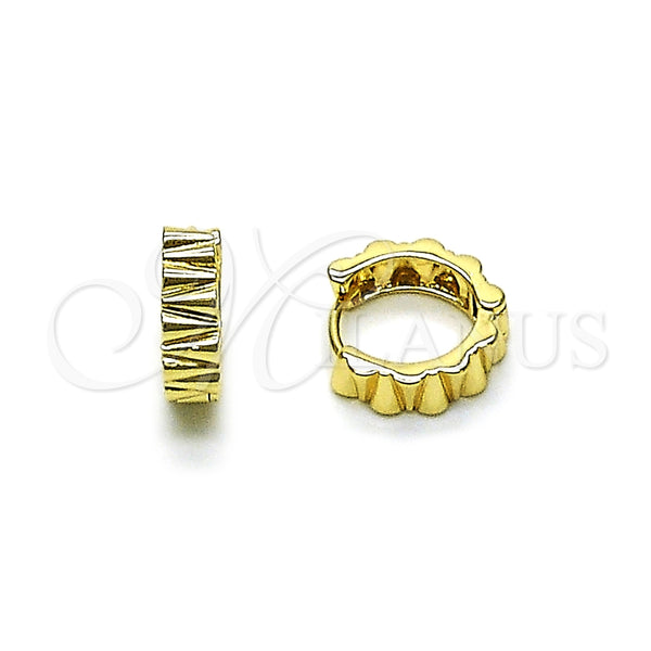 Argolla Huggie 02.195.0398.14 Oro Laminado, Diamantado, Tono Dorado